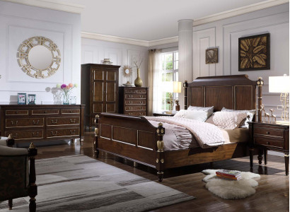 Bed 2x Nightstand Dresser Complete Bedroom Furniture Set 4-piece New